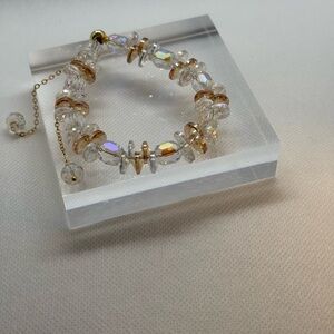 Gold and Silver Beaded Charm Bracelet